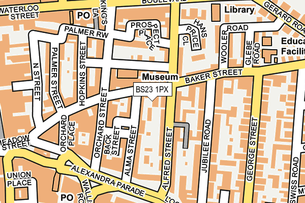 BS23 1PX map - OS OpenMap – Local (Ordnance Survey)