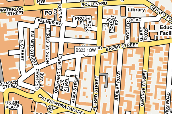 BS23 1QW map - OS OpenMap – Local (Ordnance Survey)