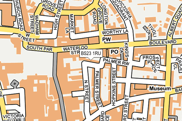 BS23 1RU map - OS OpenMap – Local (Ordnance Survey)