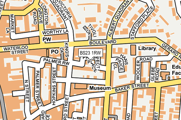BS23 1RW map - OS OpenMap – Local (Ordnance Survey)