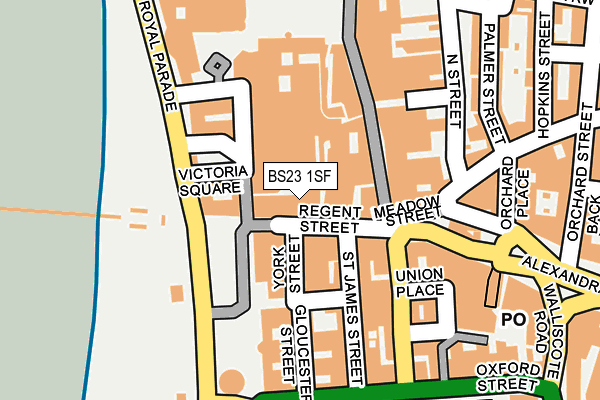 BS23 1SF map - OS OpenMap – Local (Ordnance Survey)