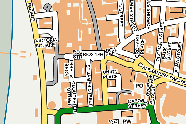 BS23 1SH map - OS OpenMap – Local (Ordnance Survey)