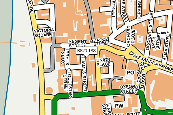 BS23 1SS map - OS OpenMap – Local (Ordnance Survey)