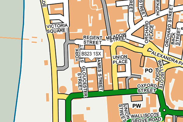 BS23 1SX map - OS OpenMap – Local (Ordnance Survey)