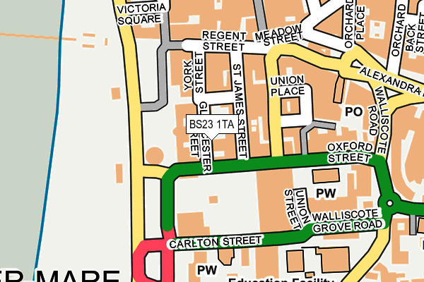 BS23 1TA map - OS OpenMap – Local (Ordnance Survey)