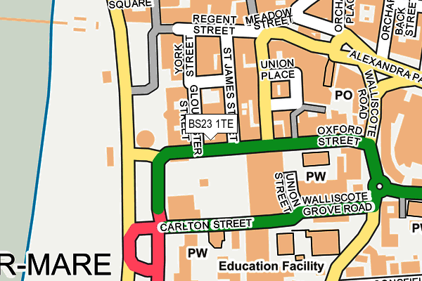 BS23 1TE map - OS OpenMap – Local (Ordnance Survey)