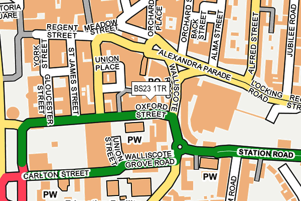 BS23 1TR map - OS OpenMap – Local (Ordnance Survey)