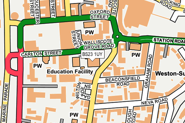 BS23 1UY map - OS OpenMap – Local (Ordnance Survey)