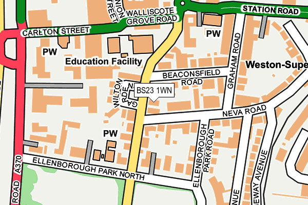 BS23 1WN map - OS OpenMap – Local (Ordnance Survey)