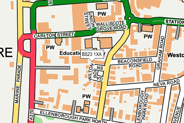 BS23 1XA map - OS OpenMap – Local (Ordnance Survey)