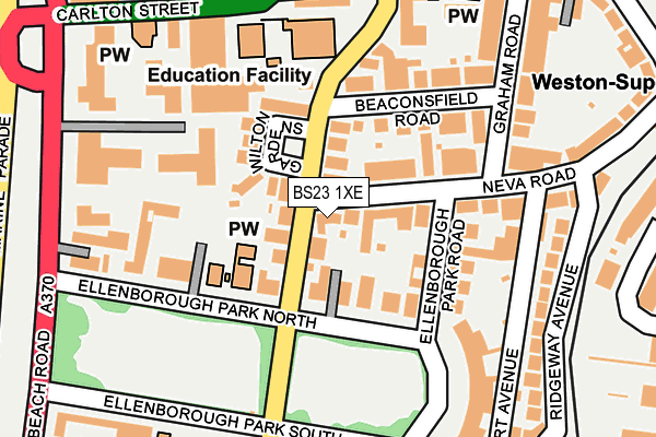 BS23 1XE map - OS OpenMap – Local (Ordnance Survey)