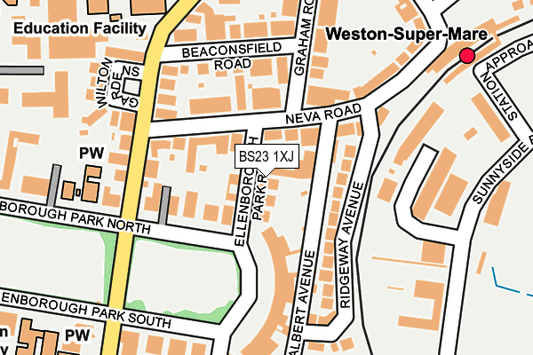 BS23 1XJ map - OS OpenMap – Local (Ordnance Survey)