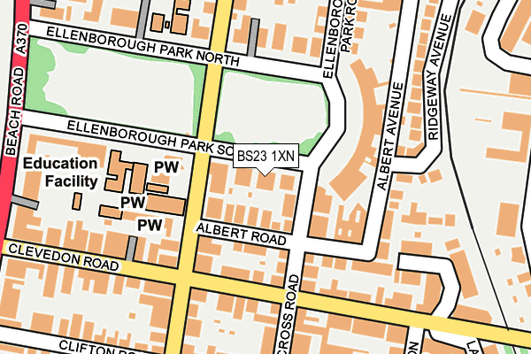 BS23 1XN map - OS OpenMap – Local (Ordnance Survey)