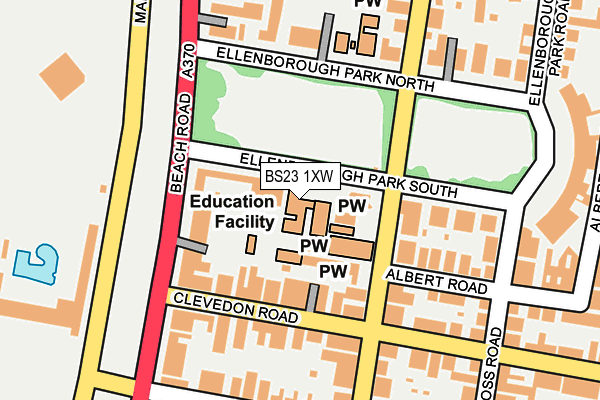 BS23 1XW map - OS OpenMap – Local (Ordnance Survey)