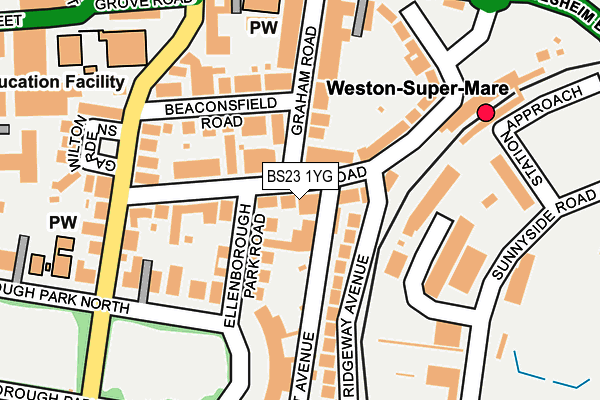 BS23 1YG map - OS OpenMap – Local (Ordnance Survey)