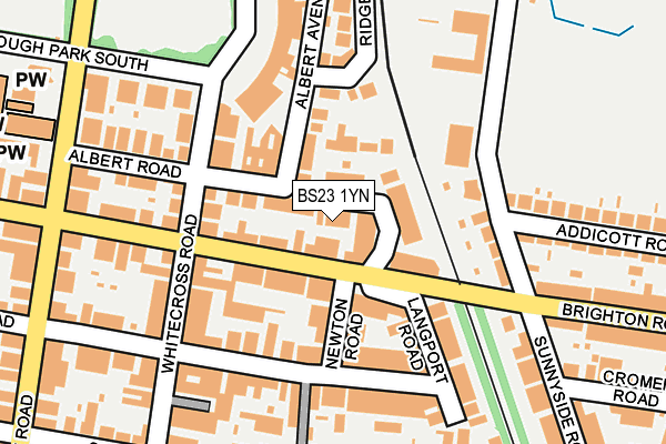 BS23 1YN map - OS OpenMap – Local (Ordnance Survey)