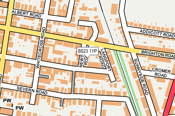 BS23 1YP map - OS OpenMap – Local (Ordnance Survey)