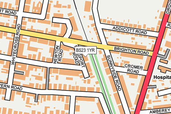 BS23 1YR map - OS OpenMap – Local (Ordnance Survey)