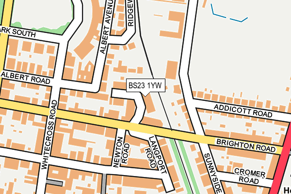 BS23 1YW map - OS OpenMap – Local (Ordnance Survey)