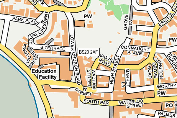BS23 2AF map - OS OpenMap – Local (Ordnance Survey)