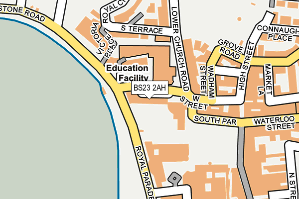 BS23 2AH map - OS OpenMap – Local (Ordnance Survey)