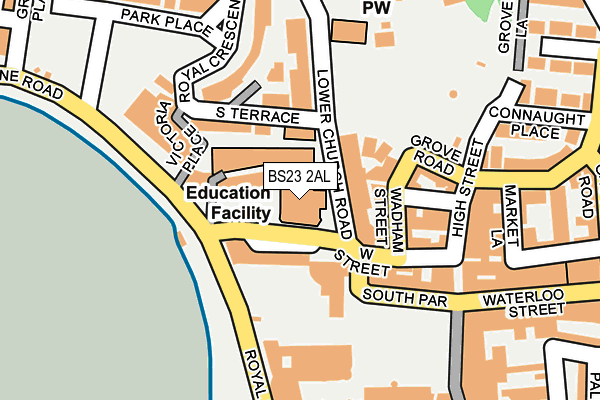 BS23 2AL map - OS OpenMap – Local (Ordnance Survey)