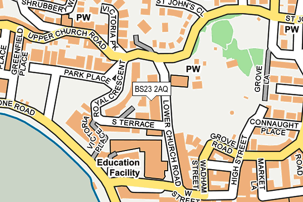 BS23 2AQ map - OS OpenMap – Local (Ordnance Survey)