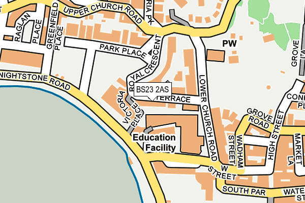 BS23 2AS map - OS OpenMap – Local (Ordnance Survey)