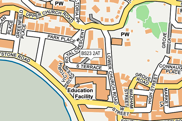 BS23 2AT map - OS OpenMap – Local (Ordnance Survey)