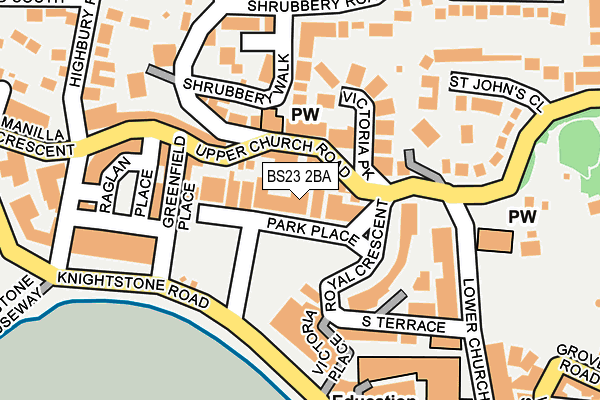 BS23 2BA map - OS OpenMap – Local (Ordnance Survey)