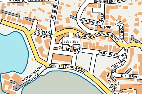 BS23 2BB map - OS OpenMap – Local (Ordnance Survey)