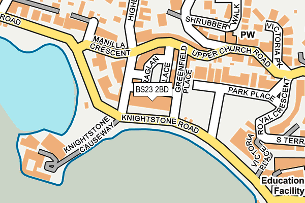 BS23 2BD map - OS OpenMap – Local (Ordnance Survey)