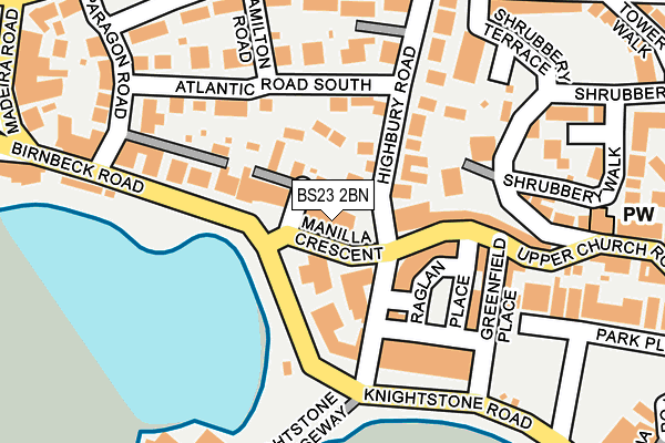 BS23 2BN map - OS OpenMap – Local (Ordnance Survey)