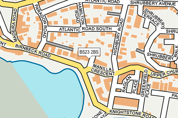 BS23 2BS map - OS OpenMap – Local (Ordnance Survey)