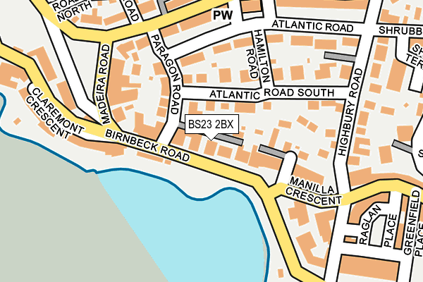 BS23 2BX map - OS OpenMap – Local (Ordnance Survey)