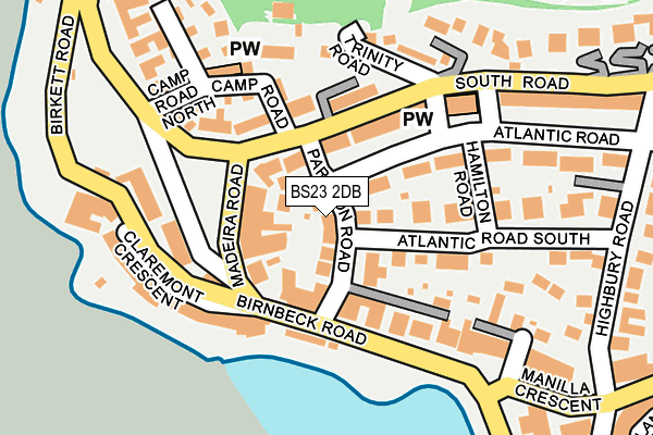 BS23 2DB map - OS OpenMap – Local (Ordnance Survey)