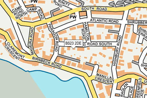 BS23 2DE map - OS OpenMap – Local (Ordnance Survey)