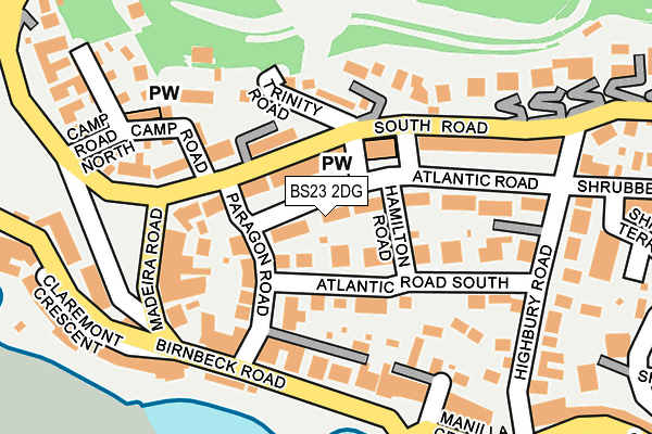 BS23 2DG map - OS OpenMap – Local (Ordnance Survey)