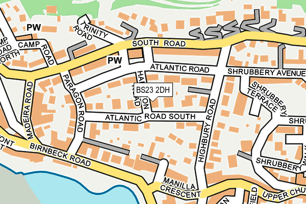 BS23 2DH map - OS OpenMap – Local (Ordnance Survey)