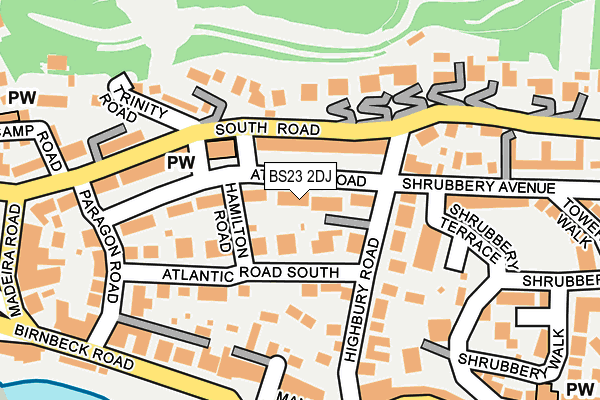 BS23 2DJ map - OS OpenMap – Local (Ordnance Survey)