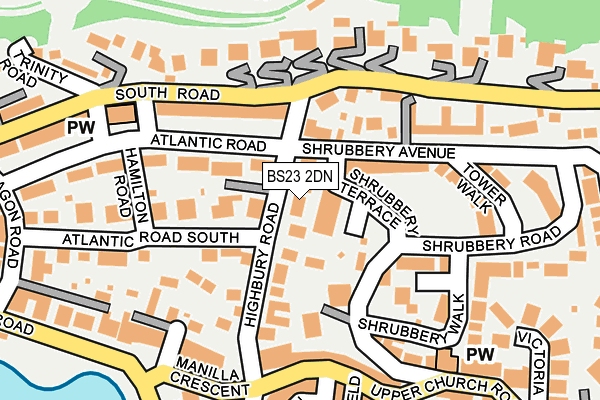 BS23 2DN map - OS OpenMap – Local (Ordnance Survey)