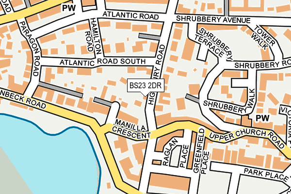 BS23 2DR map - OS OpenMap – Local (Ordnance Survey)