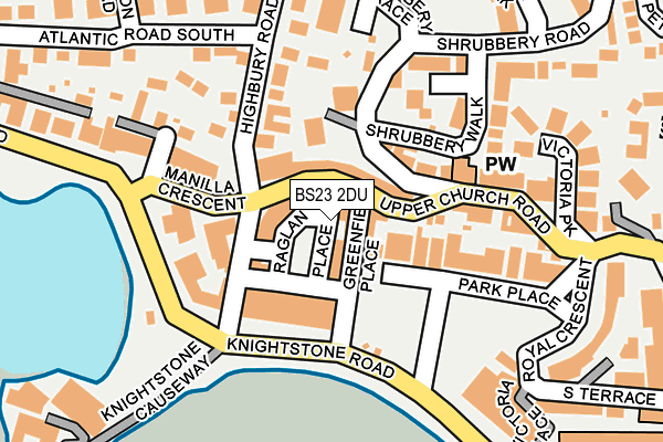 BS23 2DU map - OS OpenMap – Local (Ordnance Survey)