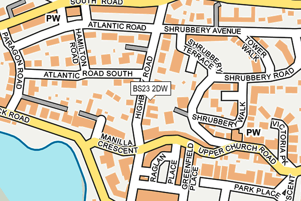 BS23 2DW map - OS OpenMap – Local (Ordnance Survey)