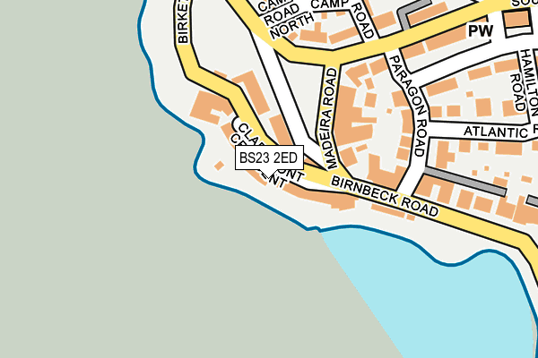 BS23 2ED map - OS OpenMap – Local (Ordnance Survey)