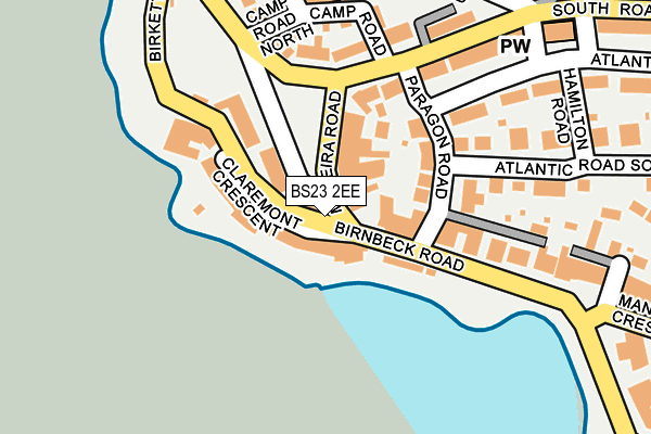 BS23 2EE map - OS OpenMap – Local (Ordnance Survey)