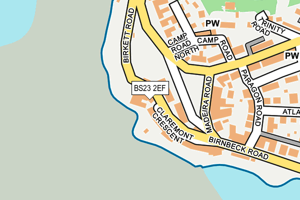 BS23 2EF map - OS OpenMap – Local (Ordnance Survey)