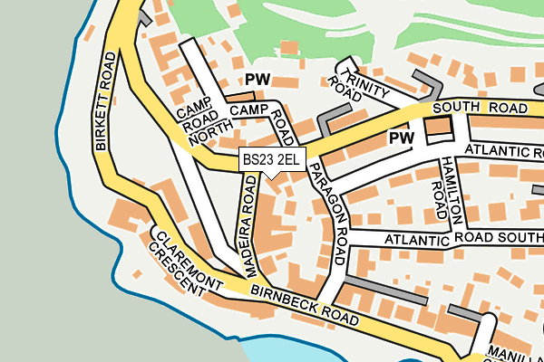 BS23 2EL map - OS OpenMap – Local (Ordnance Survey)
