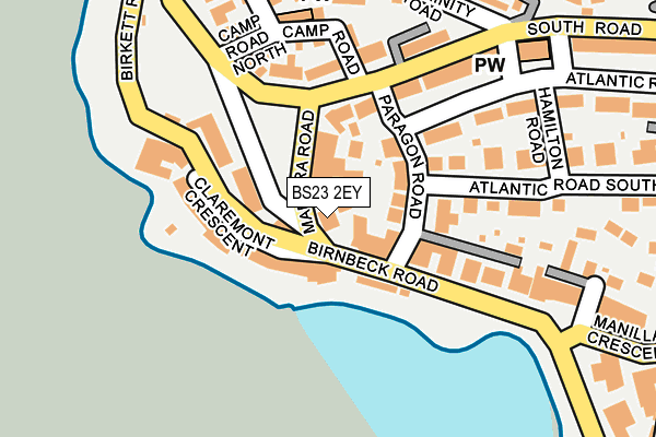 BS23 2EY map - OS OpenMap – Local (Ordnance Survey)