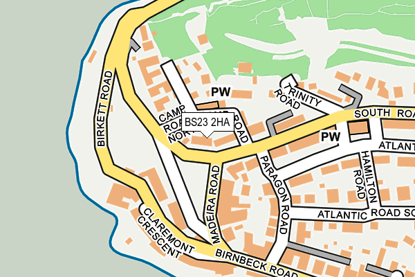 BS23 2HA map - OS OpenMap – Local (Ordnance Survey)